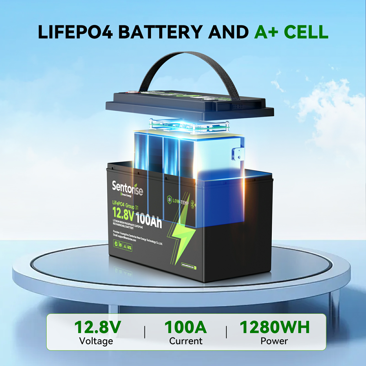 Batterie LiFePO4 12 V 100 Ah Group 31 avec Bluetooth Image secondaire du produit