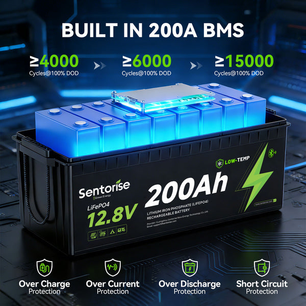 Batterie LiFePO4 Sentorise 12 V 200 Ah Standard avec Bluetooth