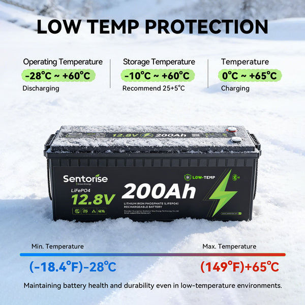 Batterie LiFePO4 Sentorise 12 V 200 Ah Standard avec Bluetooth