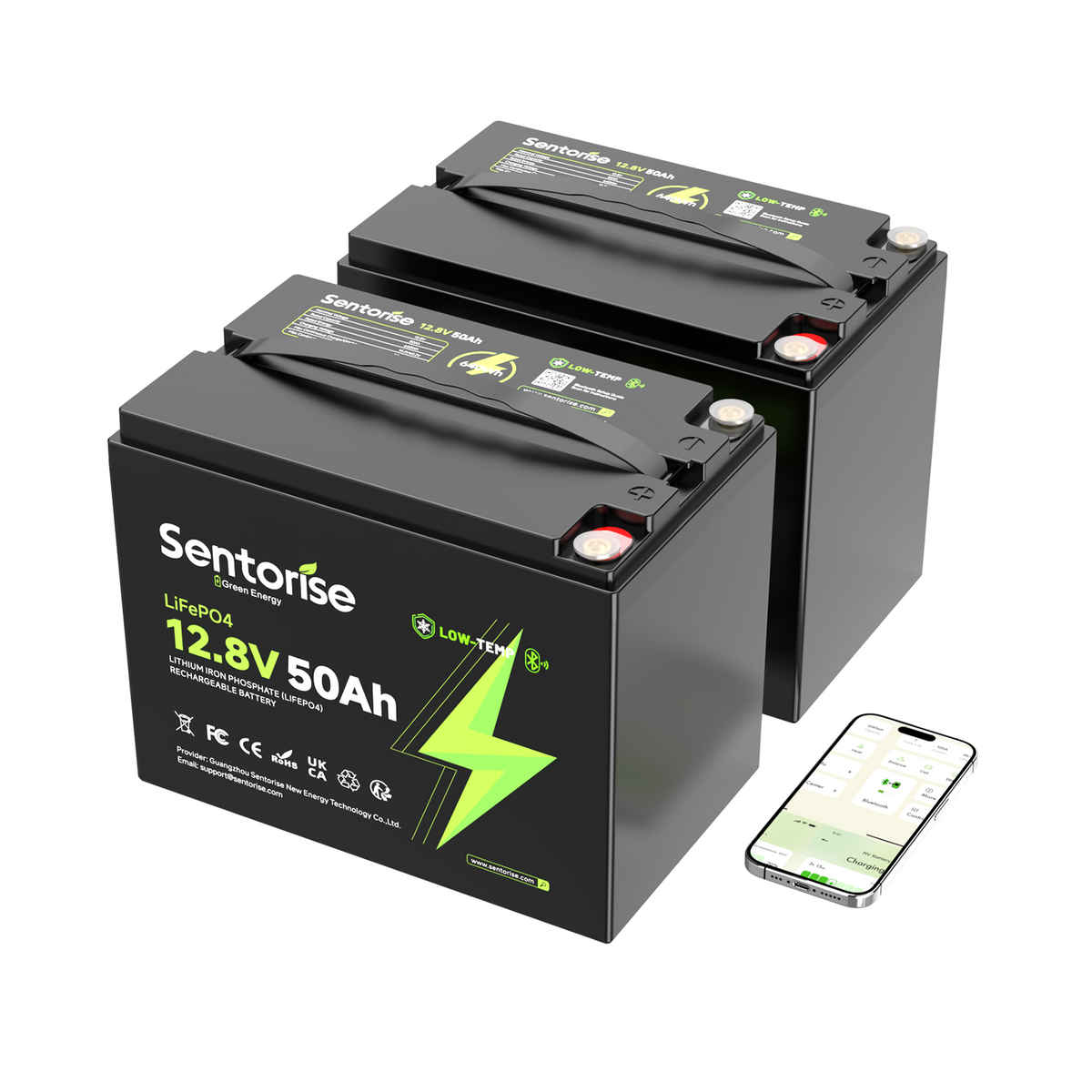 Batterie LiFePO4 12 V 50 Ah avec Bluetooth